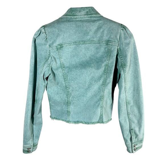 Retrofete Rissa Raw Hem Distressed Casual Jacket Size Small Mojito - Picture 2 of 13